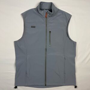 King Ranch Mens Ripstop Western Vest Sz Large Full Zip Grey A7